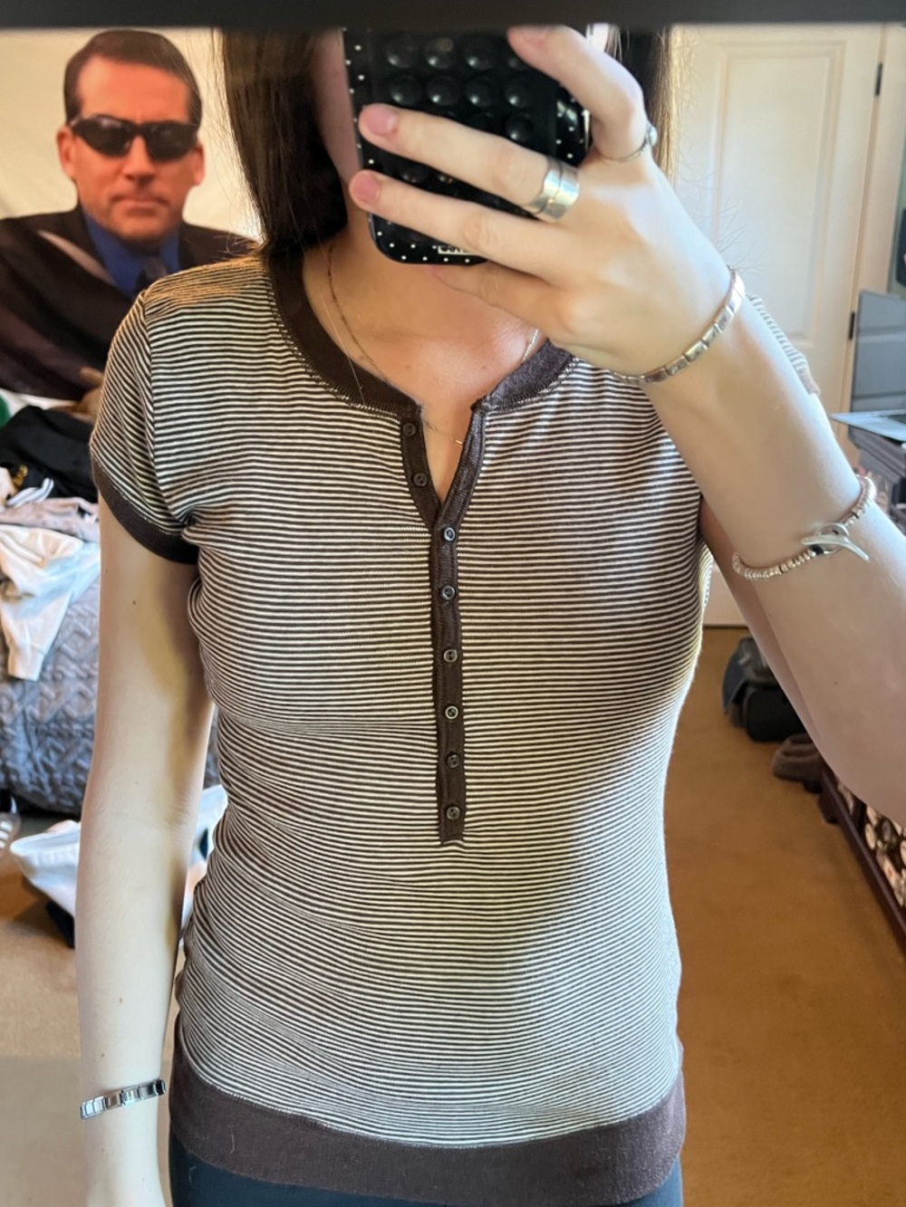 Brown striped tee